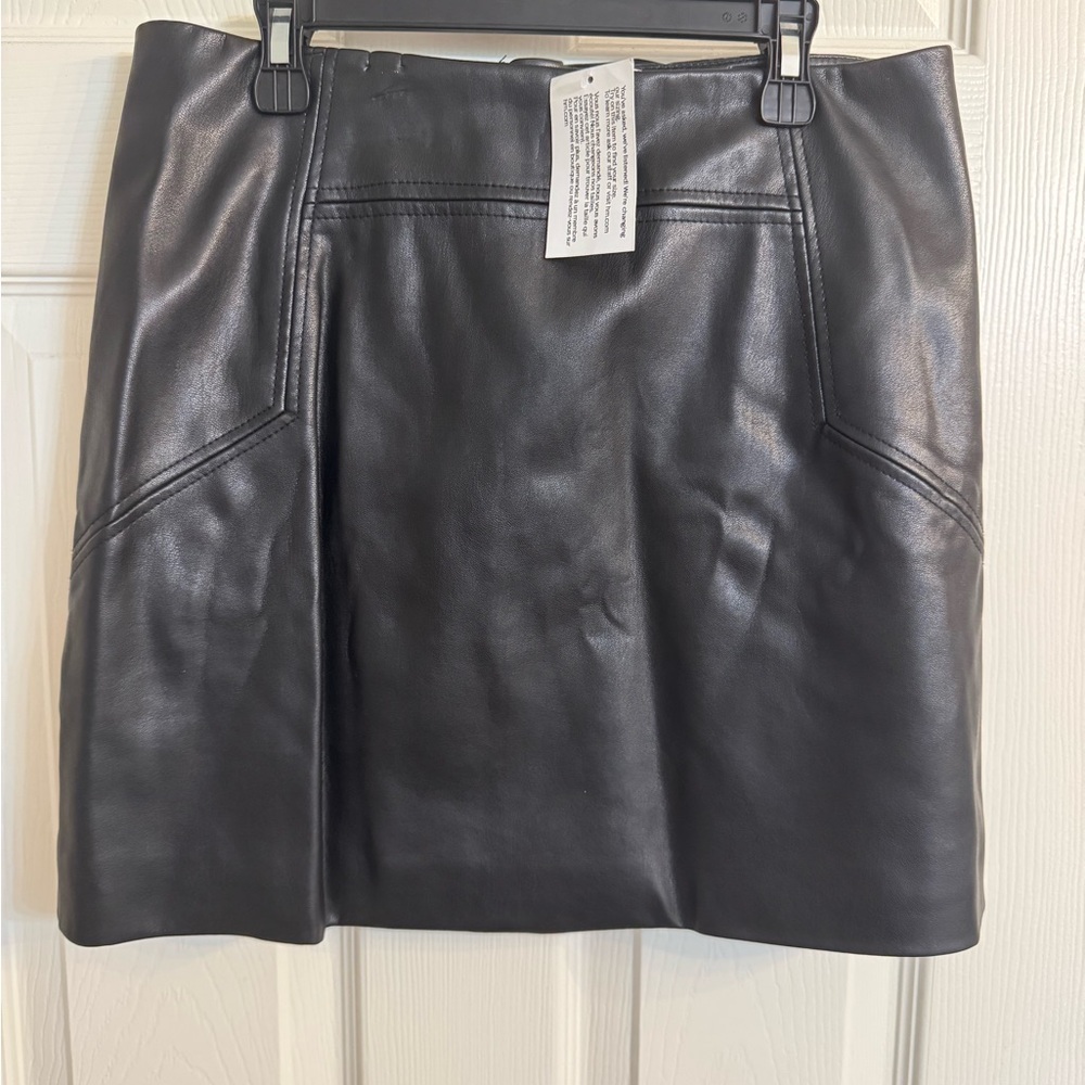 H&M Black Faux Leather Mini Skirt